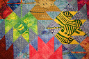 Close up of Kantha quilting on Autumn At Last