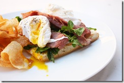 poached egg & bacon