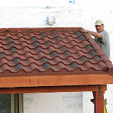 Gable cap close-up, dining rm patio