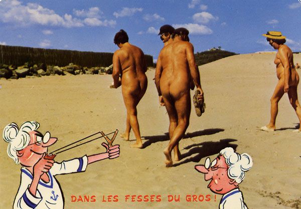 Cartes Postales Pop et  Kitsch des années 50, 70 et 70 - Pop and kitsch vintage postcards from the fifties, the sixties and the seventies : Tout nu et tout bronzé