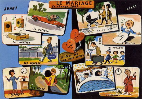 Cartes Postales Pop et  Kitsch des années 50, 70 et 70 - Pop and kitsch vintage postcards from the fifties, the sixties and the seventies : Quelques mots d'humour