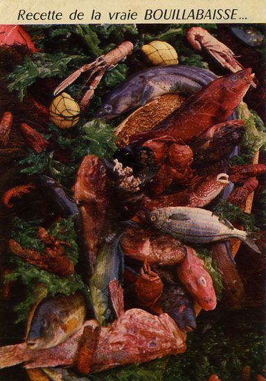Cartes Postales Pop et  Kitsch des années 50, 70 et 70 coquillages et crustacés / seafood platters