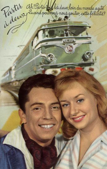 Cartes Postales Pop et  Kitsch des années 50, 70 et 70 Avec un peu d'aide de nos amis - Pop and kitsch vintage postcards from the fifties, the sixties and the seventies : Transports amoureux - Love transports