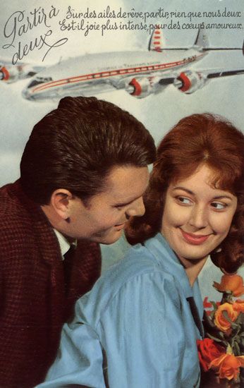 Cartes Postales Pop et  Kitsch des années 50, 70 et 70 Avec un peu d'aide de nos amis - Pop and kitsch vintage postcards from the fifties, the sixties and the seventies : Transports amoureux - Love transports