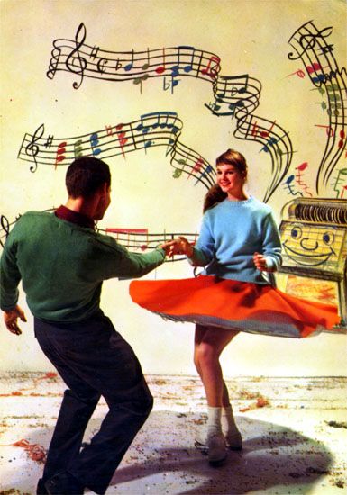 Cartes Postales Pop et  Kitsch des années 50, 70 et 70 - Pop and kitsch vintage postcards from the fifties, the sixties and the seventies : Dance, dance dance