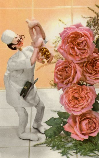 Cartes Postales Pop et  Kitsch des années 50, 70 et 70 - Pop and kitsch vintage postcards from the fifties, the sixties and the seventies : Mad doctors - Savants fous