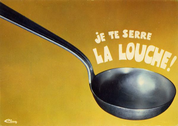 Cartes Postales Pop et  Kitsch des années 50, 70 et 70 - Pop and kitsch vintage postcards from the fifties, the sixties and the seventies : Ca vous cause ? / Talking tools