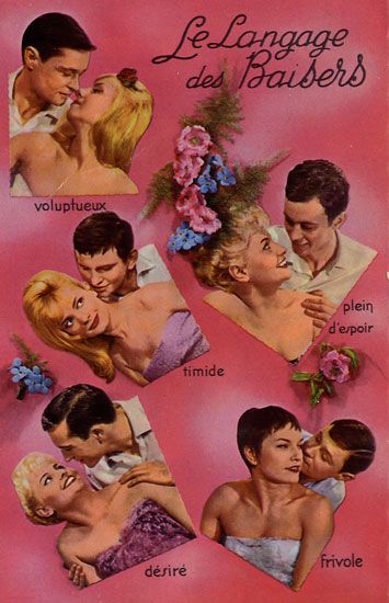 Cartes Postales Pop et  Kitsch des années 50, 70 et 70 - Pop and kitsch vintage postcards from the fifties, the sixties and the seventies : Couples, lettres d'amour