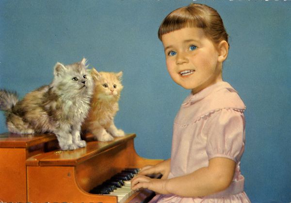 Cartes Postales Pop et  Kitsch des années 50, 70 et 70 - Pop and kitsch vintage postcards from the fifties, the sixties and the seventies : Musique de jeunes