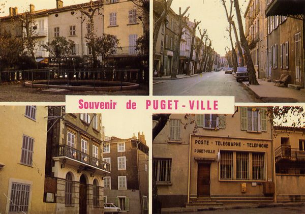 Cartes Postales Pop et  Kitsch des années 50, 70 et 70 - Pop and kitsch vintage postcards from the fifties, the sixties and the seventies : PUGET-VILLE (Var) Souvenir du pays