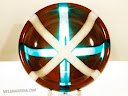 SOLD! - Basque Flag: Bloodwood & resin, 10in. diam.