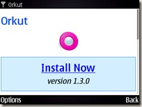 Orkut running on a Nokia E71