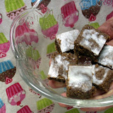 Raw brownie bites with peppermint-coconut frosting, made by Stacey