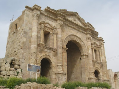 Hadrian's Arch in Jerash Jordan