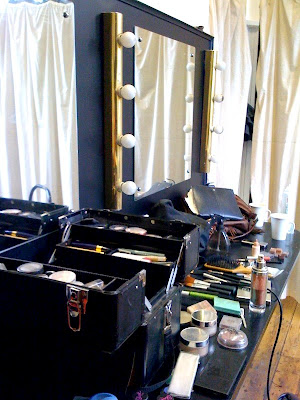 Make up stand for a photo shoot in London