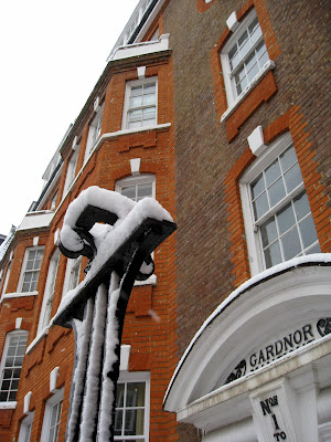 Building in Hampstead covered in snow