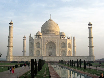 The Taj Mahal in Agra, India at sunrise