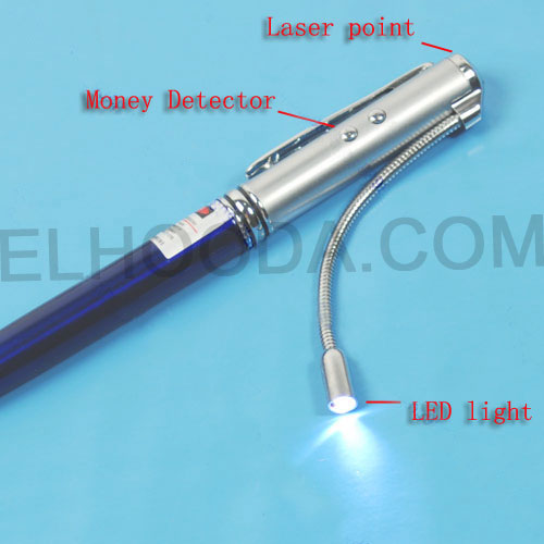 Pen, Laser Pointer, Flash Light, Stylus Pen, Money Detector