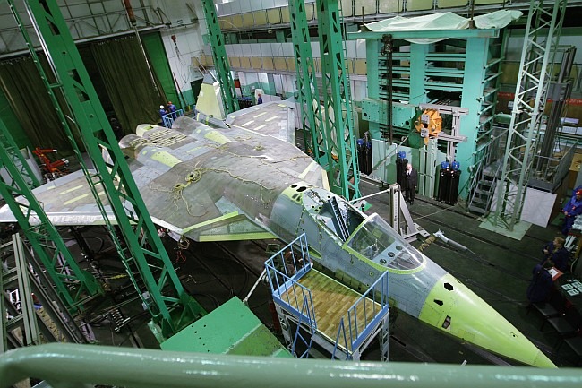 Fifth Generation Fighter Aircraft [FGFA] PAK-FA (T-50) being assembled