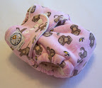 One Size Cloth Diaper - Bamboo Fitted - Pink Monkeys *Second*