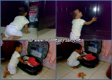 My Little Explorer Baby looking for suitcase
