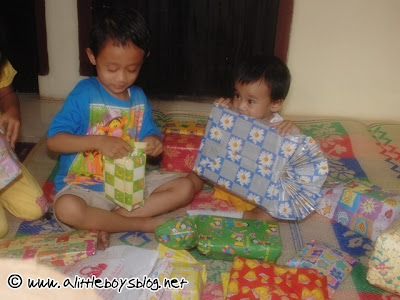 Opening gifts