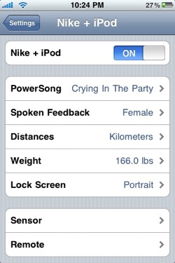 Configuración de Nike+ en iPod Touch Configuración de Nike+ en iPod Touch