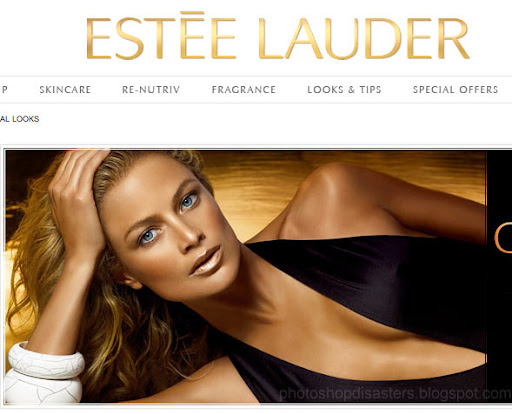 Chez Estée Lauder, on mise tout sur la beauté du visage en oubliant de raccorder le bras et lépaule...