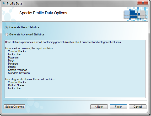 Profile Data Options