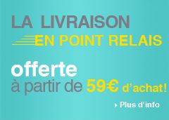Livraison gratuite en point relais à partir de 59 euros achat