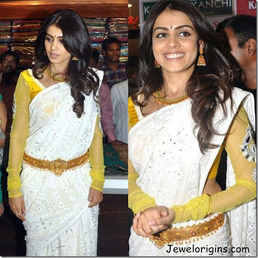 Bollywood and south Indian actress Genelia with designer traditional gold 