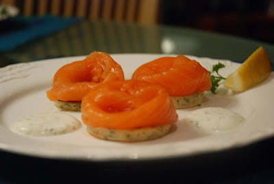 Benson's of Broadway - Smoked Donnington Trout with Herb Blinis and Chive Crème Fraiche