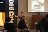 パーマカルチャーとコミュニティーを熱く語りかける
PCCJ事務局長　設楽さん