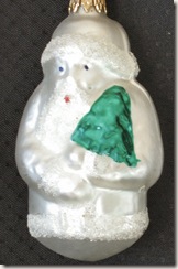 Glass Father Christmas with tree