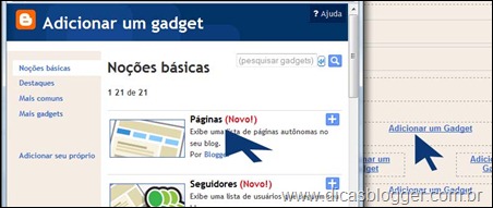 gadget p&aacute;ginas