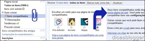 itens compartilhados