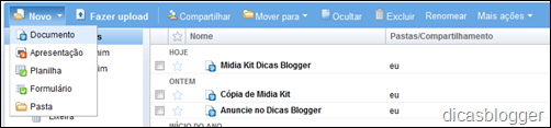 p&aacute;gina inicial Google Docs