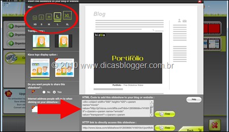 Copiando o código HTML apresentacao-slides-blogger