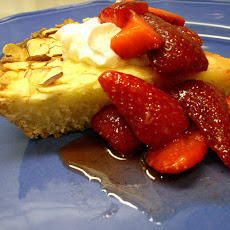 Lemon Syrup Cake with Strawberries and Mint