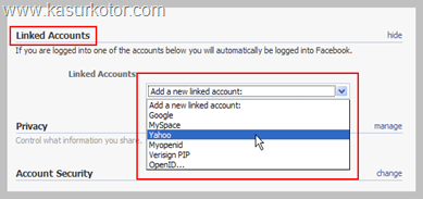 Menghubungkan Akun Facebook dengan Email, Myspace, Openid, dll
