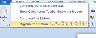 Menonaktifkan Auto Hide Ribbon Toolbar di MS Word