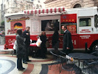 Outside the Palace in the courtyard the Wedding Library had trucks set up to serve snacks including this pizza truck.