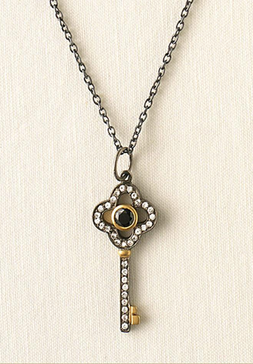fall clover key necklace
