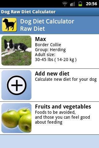 Dog Raw Diet Calculator