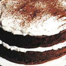 Cranberry Chocolate Cake with Rummy Whipped Cream