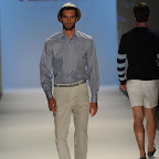 A model walks the runway at the Perry Ellis Spring 2011 fashion show during Mercedes-Benz Fashion Week at The Stage at Lincoln Center on September 13, 2010 in New York City.