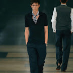 Model walks down the runway at the Hermes show during Spring 2007 Men's Fashion Week in Paris on Thursday, July 2, 2006. (Fashion Wire Daily/Gruber)