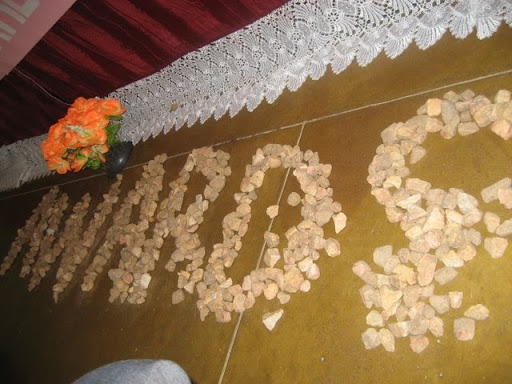 Natural decorations adorned the hall.