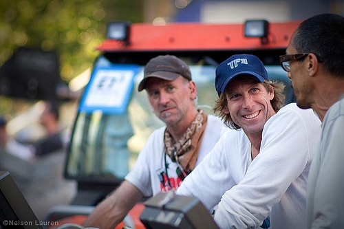 Michael Bay on the set of Transformers 3 in Chicago, Il