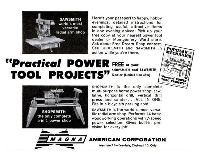 1962 Magna Sawsmith And Shopsmith Mark V Ad Practical Power